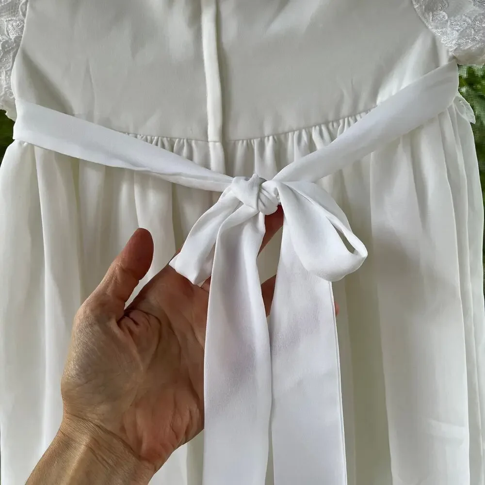 Jessica McClintock Vintage Girl's White Formal Dress Size 6